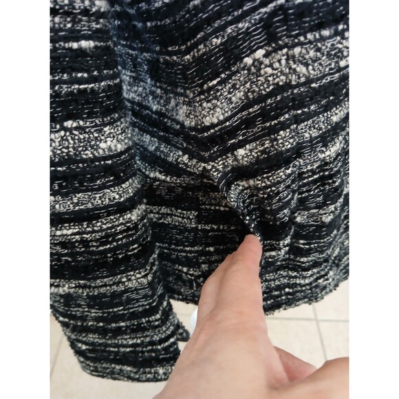 M.M. LaFLeur Blazer Size 4 Boucle One-button Asymmetric Hem Black White Office - Picture 12 of 16